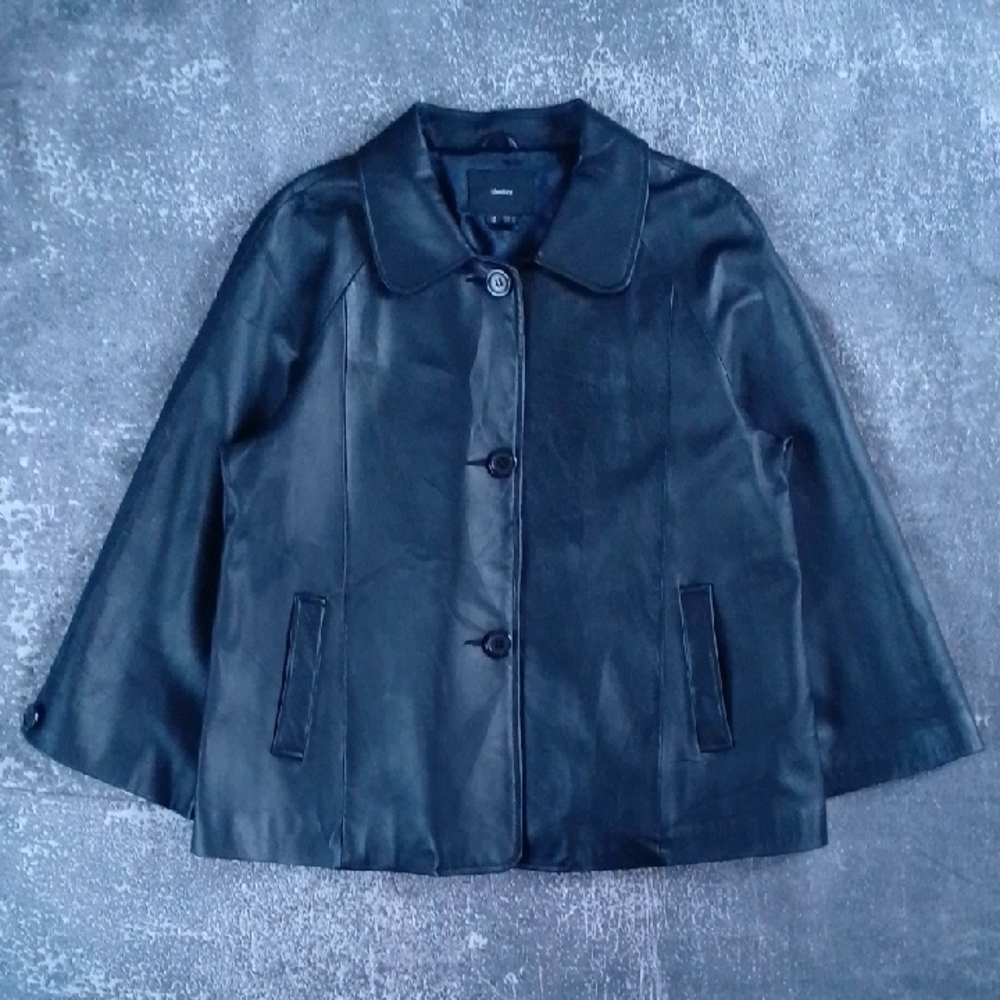 IDENTITY LEATHER FLARED ARMS JACKET